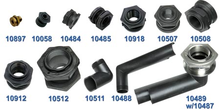 10918 Ace Roto-Mold 1-1/4″ Polypropylene Bulkhead Tank Fitting 